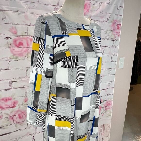 Armani exchange long sleeve lightweight geometric print shirt dress size small - Picture 3 of 11